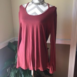 Brick scoop neck tunic top